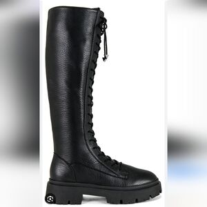 SCHUTZ Black Lace-Up Leather Boots